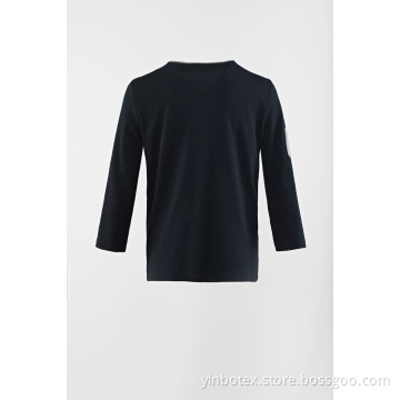 Ladies stretch pointy round neck pullover